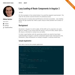 Lazy Loading of Route Components in Angular 2