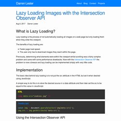 Lazy Loading Images with the Intersection Observer API - Darren Lester