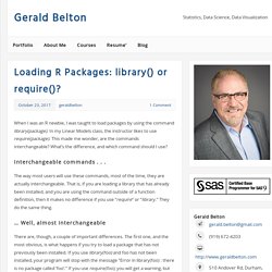 Loading R Packages: library() or require()?