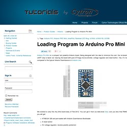 Loading Program to Arduino Pro Mini « Tutorial by Cytron
