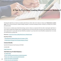 8 Tips To Fix A Slow Loading WooCommerce Website Speed - SFWP Experts