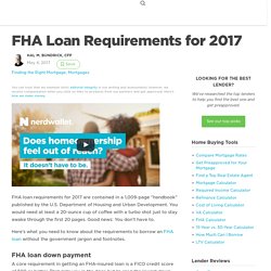 FHA Loan Requirements for 2017   - NerdWallet