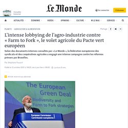 L’intense lobbying de l’agro-industrie contre « Farm to Fork », le volet agricole du Pacte vert européen