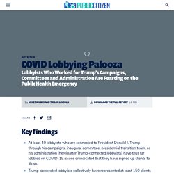 COVID Lobbying Palooza - Public Citizen