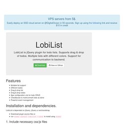 Lobilist - jQuery plugin for todo lists.