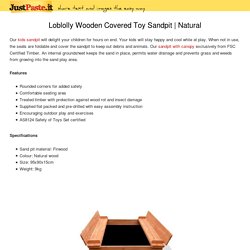 Loblolly Wooden Covered Toy Sandpit