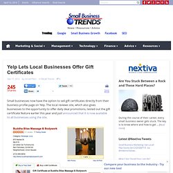 Yelp Lets Local Businesses Offer Gift Certificates