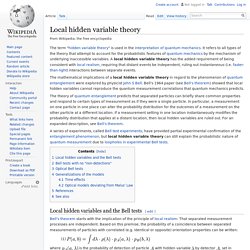 Local hidden variable theory