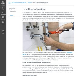 Local Plumber Streatham: Home: local plumber streatham