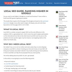 Local SEO Guide 2019, Ranking Higher in Google