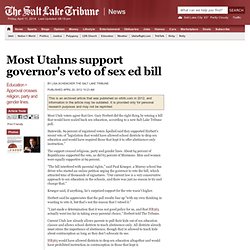 Most Utahns support governor's veto of sex ed bill