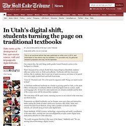 In Utah’s digital shift, students turning the page on traditional textbooks