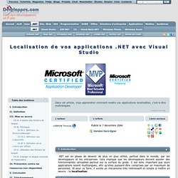Localisation de vos applications .NET avec Visual Studio