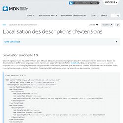Localisation des descriptions d'extensions - MDC