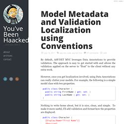 Model Metadata and Validation Localization using Conventions