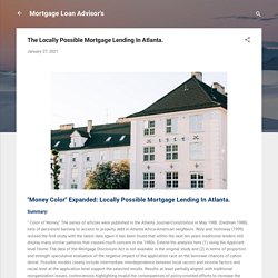 The Locally Possible Mortgage Lending In Atlanta.