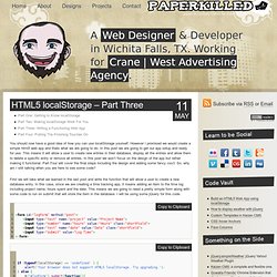 HTML5 localStorage() – Part Three « PaperKilledRock.com