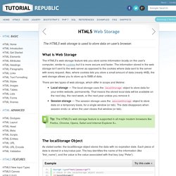How to Use HTML5 localStorage and sessionStorage - Tutorial Republic