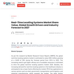 Real-Time Locating Systems Market Share Value, Global Growth Drivers and Industry Forecast to 2027