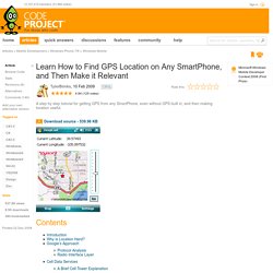 Learn How to Find GPS Location on Any SmartPhone, and Then Make it Relevant