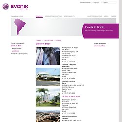 Evonik locations in Brazil - Evonik Industries - Specialty Chemicals