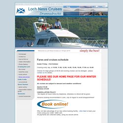 Loch Ness Cruises: Fares and Schedule