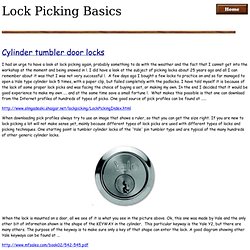 Lock Picking Basics
