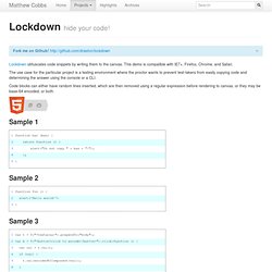 Lockdown - hide your code!