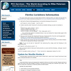 Firefox Lockdown Information - pcc-services.com