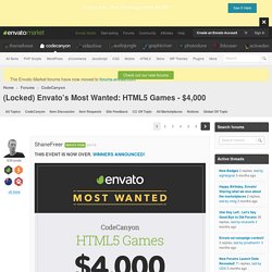 (Locked) Envato’s Most Wanted: HTML5 Games - $4,000