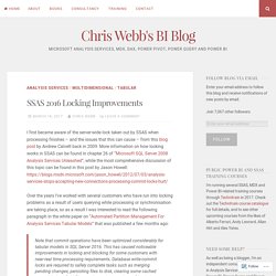 SSAS 2016 Locking Improvements – Chris Webb's BI Blog