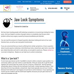 Jaw Locking Symptom Relief - Locked Jaw Treatment - jaw lock Relief