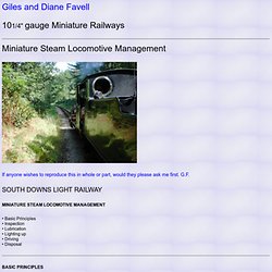 Giles Favell - Miniature Steam Locomotive Management
