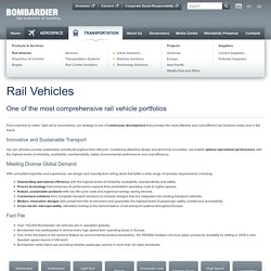 Rail Vehicles - Trains, Metros, Monorails and Locomotives - Bombardier