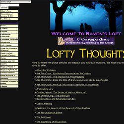 Lofty Thoughts, Pagan Articles, RSS Feed