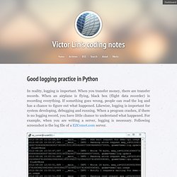 Good logging practice in Python