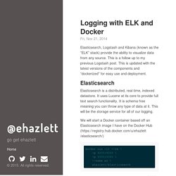 Logging with ELK and Docker · @ehazlett