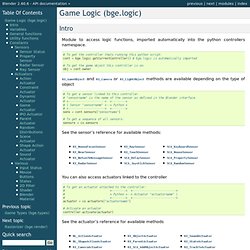 Game Logic (bge.logic) — Blender 2.60.6