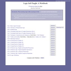 Logic Self-Taught: A Workbook (by Dr.P.)