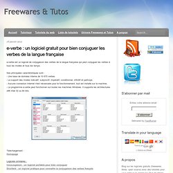 e-verbe : un logiciel gratuit pour bien conjuguer les verbes de la langue française