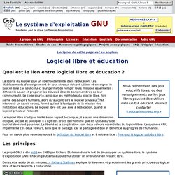 Logiciel libre et éducation - Projet GNU - Free Software Foundation (FSF)