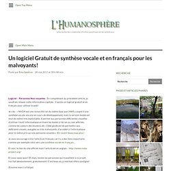 Un logiciel Gratuit de synthèse vocale et en français pour les malvoyants