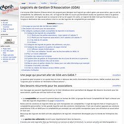 Logiciels de Gestion D'Association (GDA)