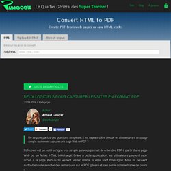 Deux logiciels pour capturer les sites en format PDF - Padagogie