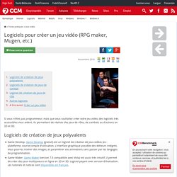 Logiciels pour créer un jeu vidéo (RPG maker, Mugen, etc.)