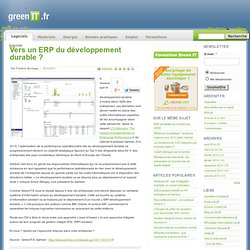 Vers un ERP du développement durable ?