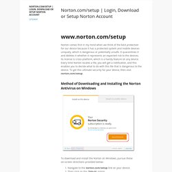 Login, Download or Setup Norton Account