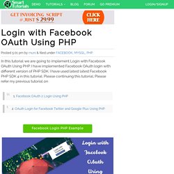 Login with Facebook OAuth Using PHP