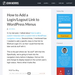 How to Add a Login/Logout Link to WordPress Menus - John Morris