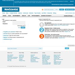 My New Scientist - Registered user - New Scientist